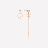 14K gold rose gold earrings tiffany circle and triangle drop women's earring Gift for Women. Gift For Mom. Gift For Girlfriend